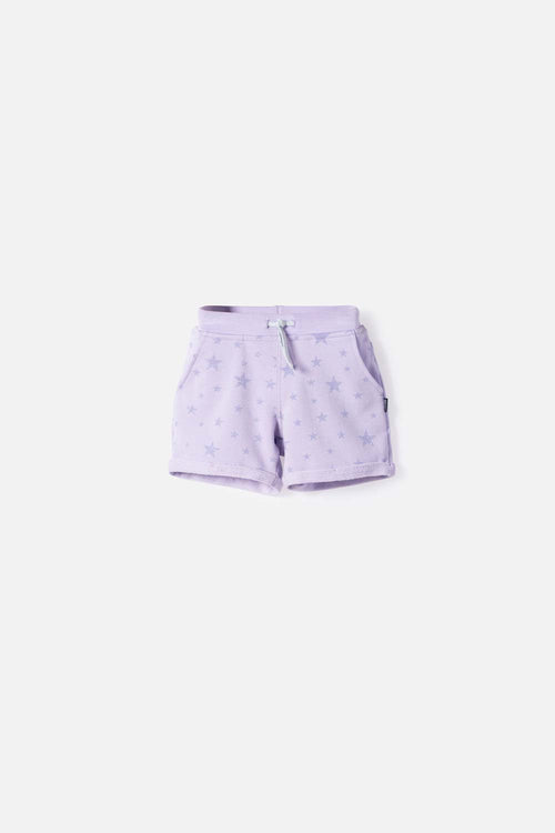 SHORT DE LITTLEMIC CON CORDÓN LAVANDA PARA NIÑA 2T A 5T
