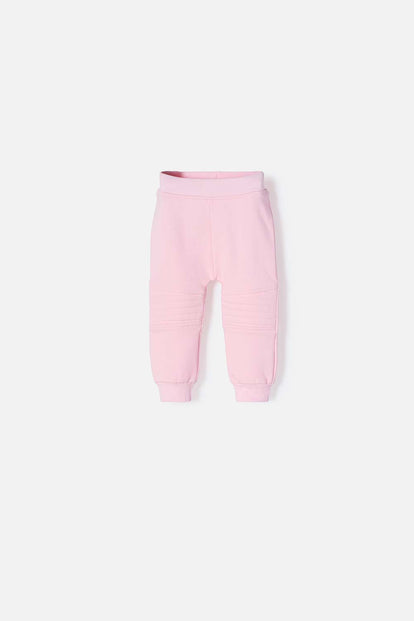 JOGGER DE LITTLEMIC CON CINTURA ELÁSTICA ROSADO PARA BEBÉ NIÑA