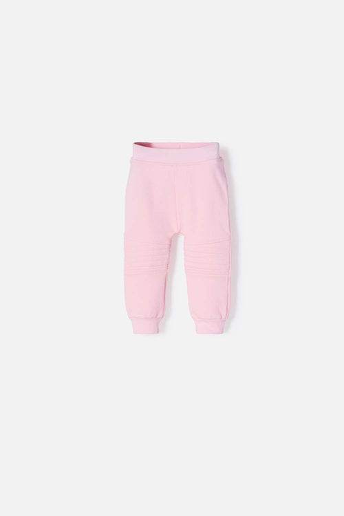 JOGGER DE LITTLEMIC CON CINTURA ELÁSTICA ROSADO PARA BEBÉ NIÑA