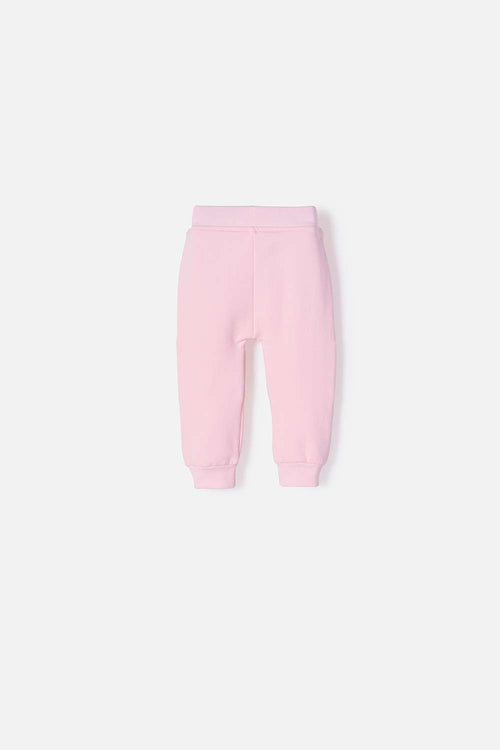 JOGGER DE LITTLEMIC CON CINTURA ELÁSTICA ROSADO PARA BEBÉ NIÑA