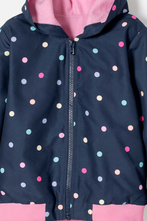 CHAQUETA DE LITTLEMIC CON CAPUCHA AZUL PARA NIÑA 2T A 5T