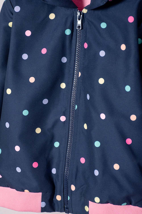 CHAQUETA DE LITTLEMIC CON CAPUCHA AZUL PARA NIÑA 2T A 5T