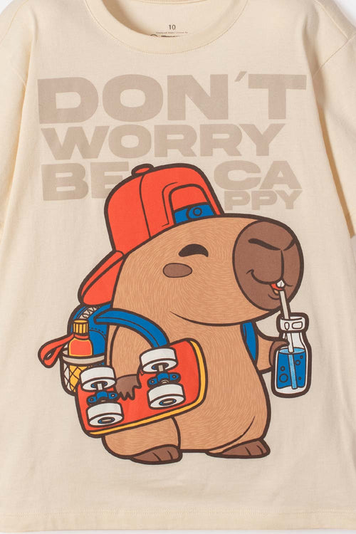 CAMISETA DE MIC MANGA CORTA ALMENDRA PARA NIÑO