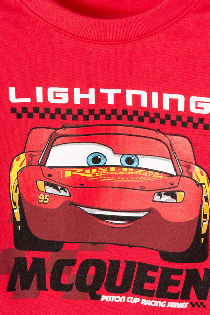 CAMISETA DE CARS CUELLO REDONDO ROJA PARA NIÑO DE 2T A 5T