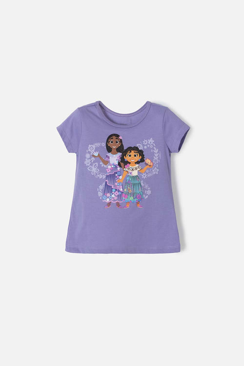 CAMISETA DE ENCANTO MANGA CORTA MORADA PARA NIÑA 2T A 5T