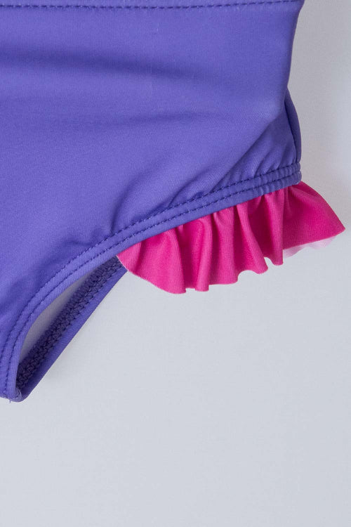 CONJUNTO DE BAÑO DE LA SIRENITA MANGA LARGA MORADO  PARA NIÑA 2T A 5T