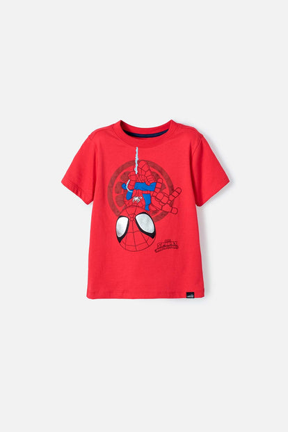 CAMISETA SPIDER-MAN MANGA CORTA ROJA PARA NIÑO 2T A 5T