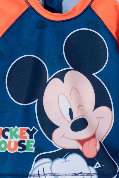 CONJUNTO DE BAÑO DE MICKEY MOUSE MULTICOLOR MANGA LARGA PARA BEBÉ NIÑO