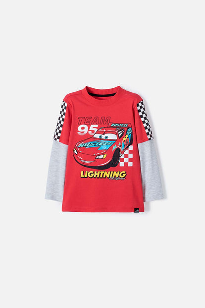 CAMISETA CARS MANGA LARGA MULTICOLOR PARA NIÑO 2T A 5T