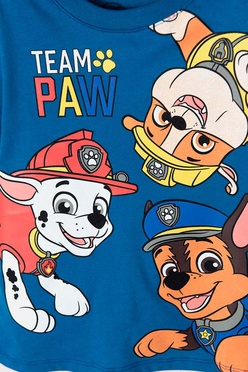 CAMISETA DE PAW PATROL MANGA CORTA AZUL PARA NIÑO 2T A 6T