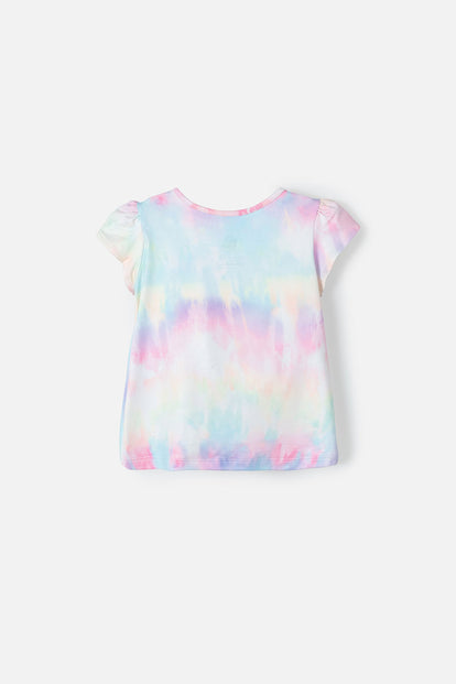 CAMISETA DE SMILEY MULTICOLOR ESTAMPADA PARA NIÑA 2T A 5T