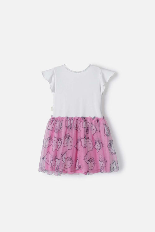 VESTIDO DE HELLO KITTY MULTICOLOR CON TUTÚ PARA NIÑA 2T A 5T