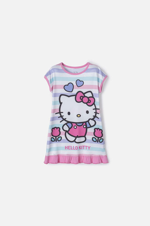 PIJAMA DE HELLO KITTY TIPO BATOLA MULTICOLOR PARA NIÑA 2T A 5T