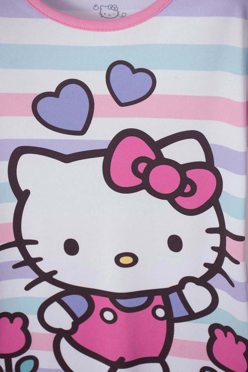 PIJAMA DE HELLO KITTY TIPO BATOLA MULTICOLOR PARA NIÑA 2T A 5T
