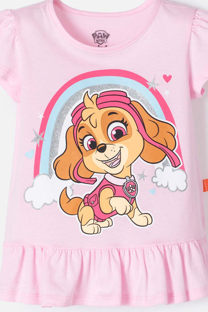 CONJUNTO DE PAW PATROL CON LEGGINS ROSADO PARA NIÑA 2T A 5T