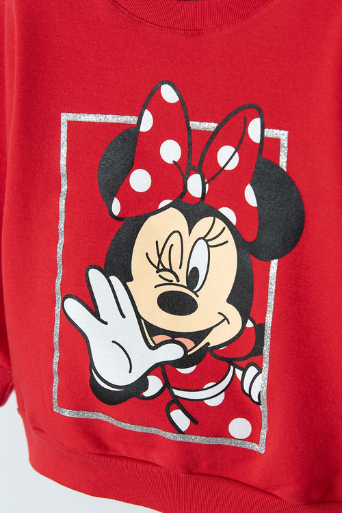 BUZO MINNIE MOUSE CERRADO ROJO PARA BEBÉ NIÑA