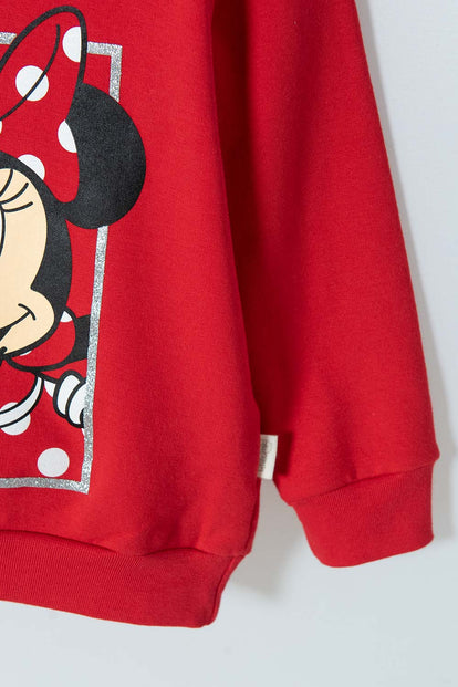 BUZO MINNIE MOUSE CERRADO ROJO PARA BEBÉ NIÑA