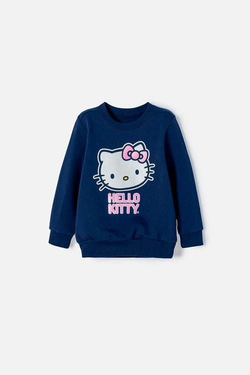 BUZO HELLO KITTY CERRADO AZUL PARA NIÑA 2T A 5T