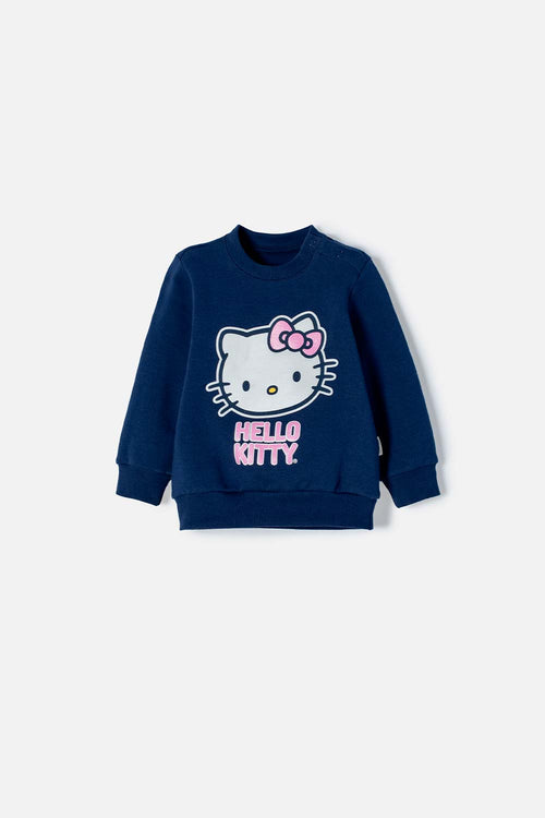 BUZO HELLO KITTY CERRADO AZUL PARA BEBÉ NIÑA