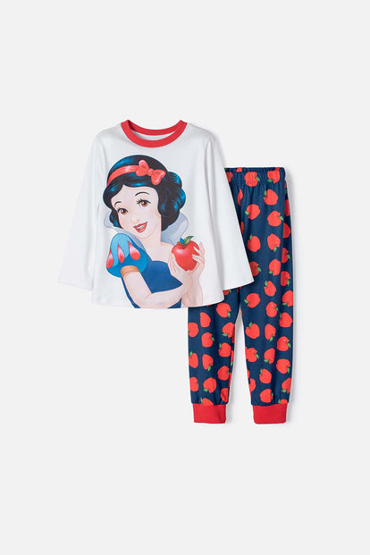 PIJAMA PRINCESAS DISNEY CON PANTALÓN LARGO BLANCO Y AZUL PARA NIÑA 2T A 5T