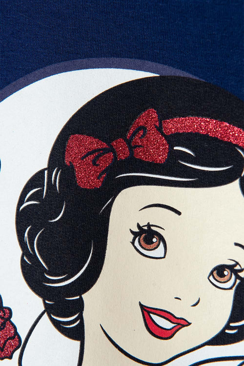 BUZO DE BLANCANIEVES AZUL DE DISEÑO CERRADO PARA NIÑA 2T A 5T