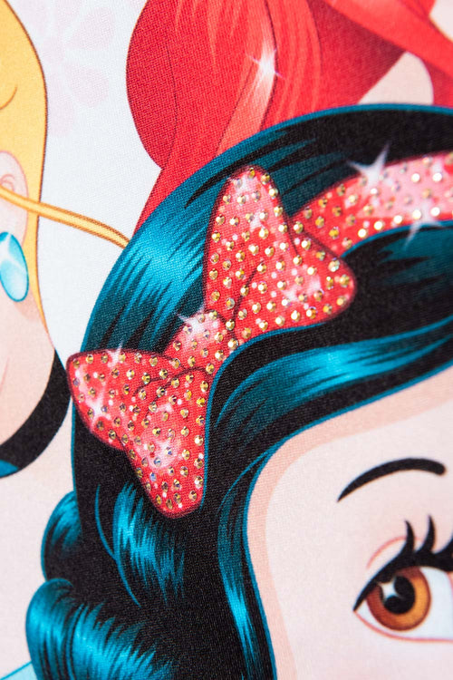 CAMISETA DE PRINCESAS DISNEY BLANCA MANGA CORTA PARA NIÑA 2T A 5T