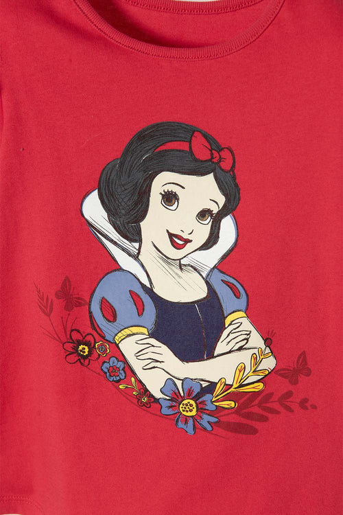 CAMISETA DE BLANCANIEVES ROJA CON BOLERO EN MANGA PARA NIÑA 2T A 5T