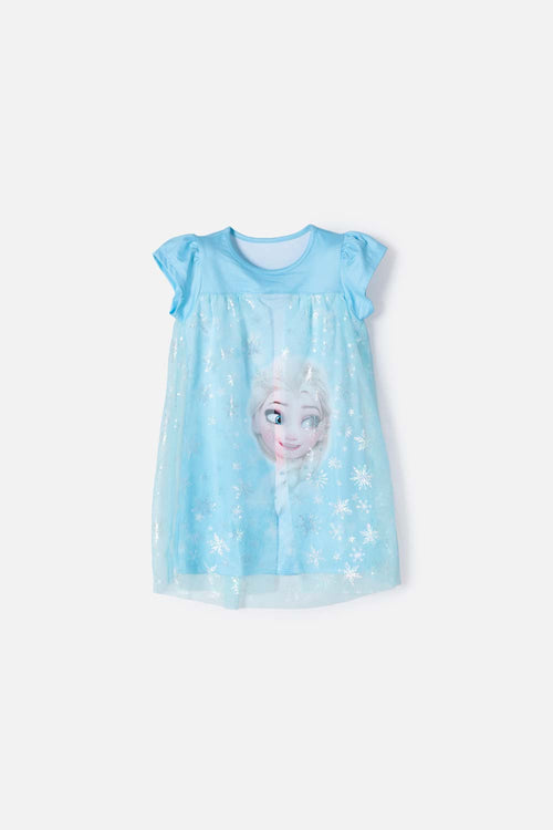 PIJAMA DE FROZEN TIPO BATOLA AZUL PARA NIÑA 2T A 5T