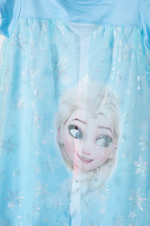 PIJAMA DE FROZEN TIPO BATOLA AZUL PARA NIÑA 2T A 5T