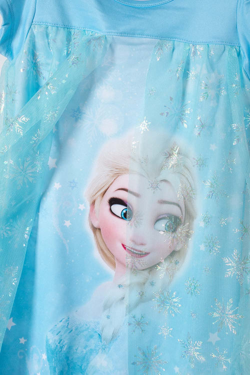 PIJAMA DE FROZEN TIPO BATOLA AZUL PARA NIÑA 2T A 5T