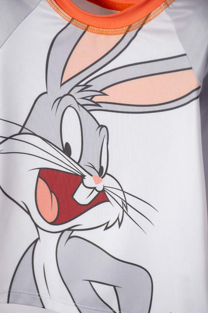 CONJUNTO DE BAÑO LOONEY TUNES NARANJA, GRIS Y BLANCO PARA NIÑO 2T A 5T