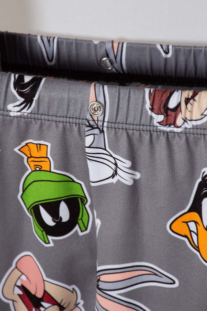 PIJAMA DE LOS LOONEY TUNES BLANCA Y GRIS MANGA LARGA PARA BEBÉ NIÑO