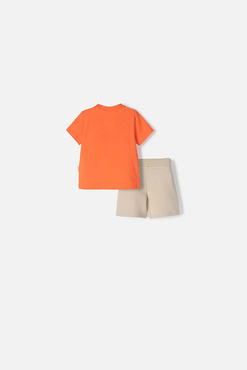 CONJUNTO DE LOS LOONEY TUNES CAQUI Y NARANJA PARA BEBÉ NIÑO