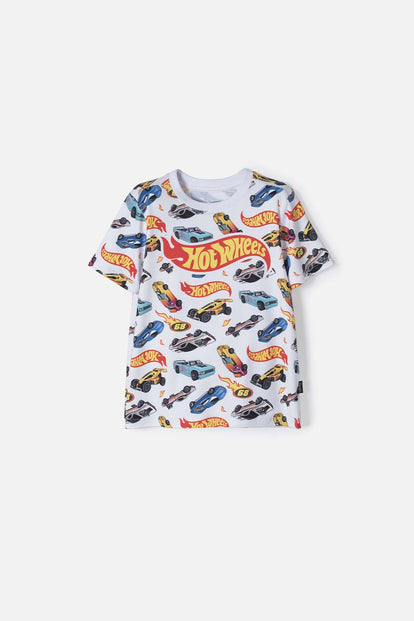 CAMISETA HOT WHEELS MANGA CORTA MULTICOLOR PARA NIÑO 2T A 6T