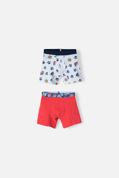 PACK X2 BOXER DE PAW PATROL ROJO Y BLANCO PARA NIÑO 2T A 6T