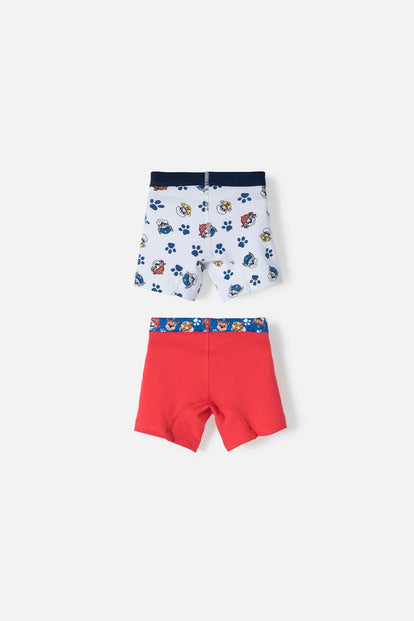 PACK X2 BOXER DE PAW PATROL ROJO Y BLANCO PARA NIÑO 2T A 6T