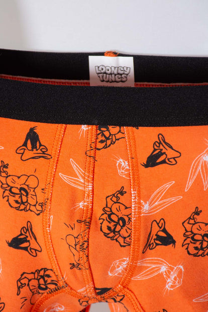 PACK X2 BOXER DE LOONEY TUNES NARANJA Y GRIS PARA NIÑO 2T A 5T