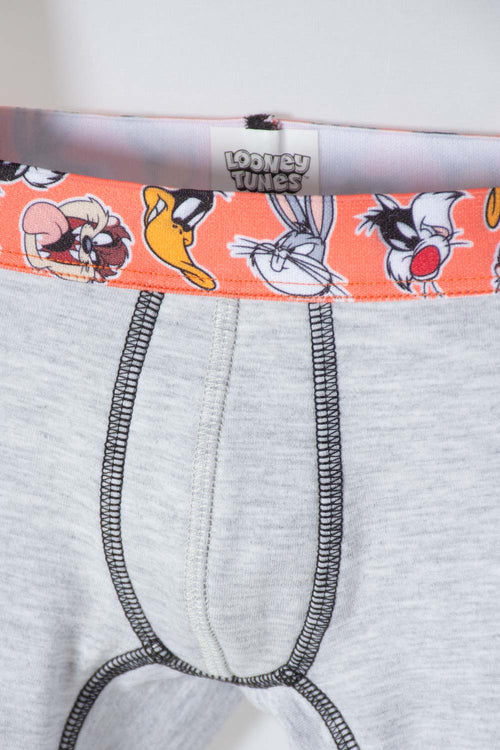 PACK X2 BOXER DE LOONEY TUNES NARANJA Y GRIS PARA NIÑO 2T A 5T
