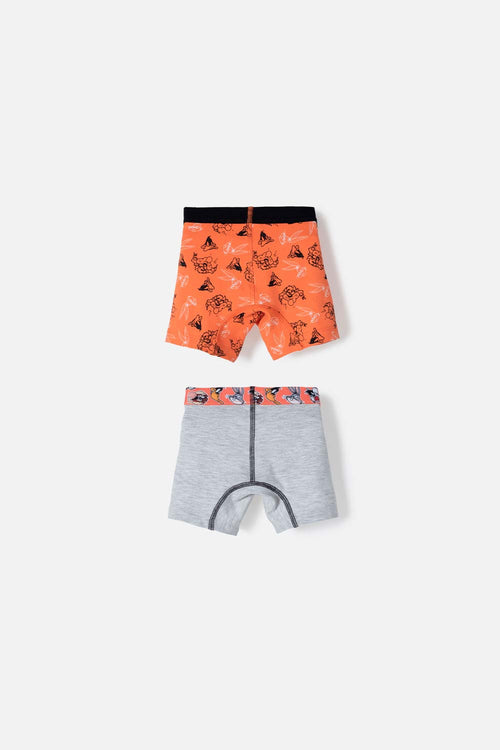 PACK X2 BOXER DE LOONEY TUNES NARANJA Y GRIS PARA NIÑO 2T A 5T