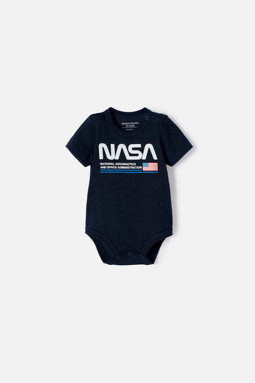 BODY DE LA NASA AZUL MANGA CORTA PARA BEBÉ NIÑO