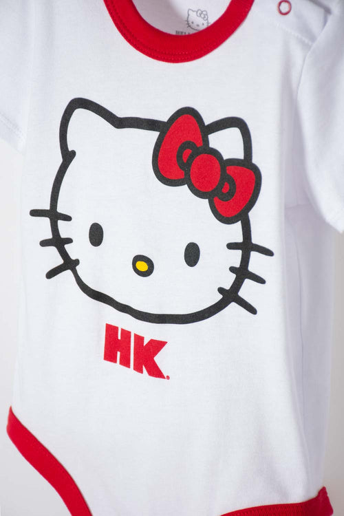 BODY DE HELLO KITTY MANGA CORTA BLANCO PARA BEBÉ NIÑA