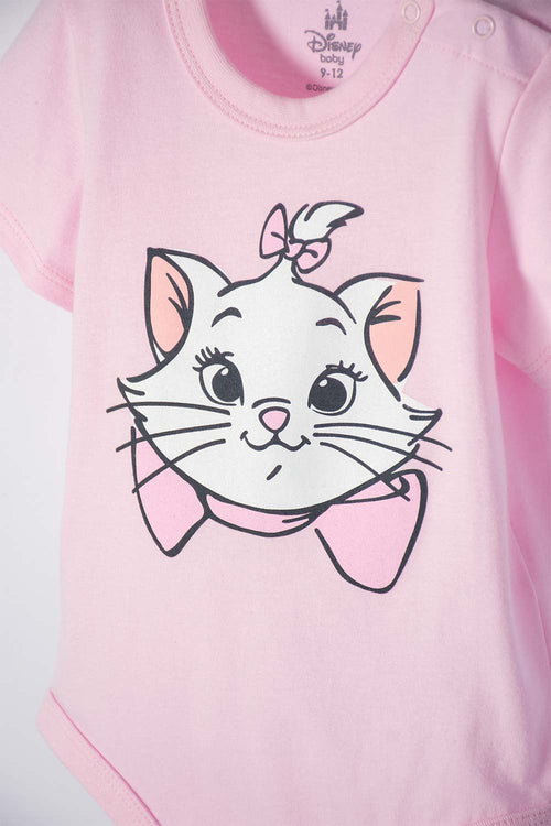 BODY DE LOS ARISTOGATOS ROSADO ESTAMPADO EN FRENTE PARA BEBÉ NIÑA