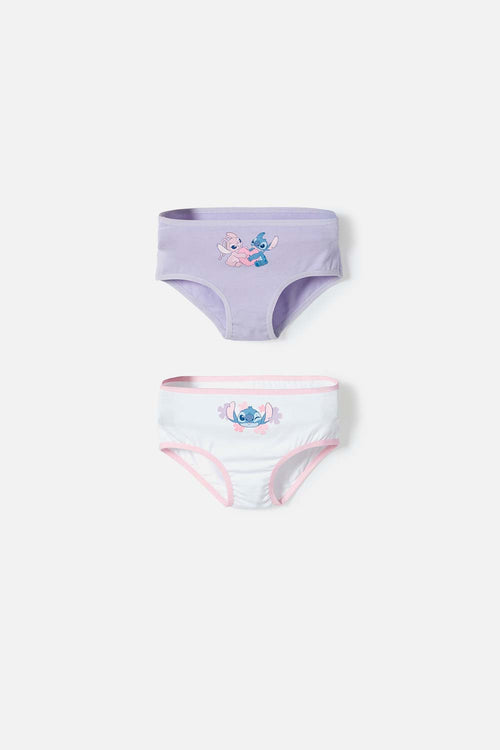 PACK X2 PANTIES DE STITCH ROSADO Y MORADO PARA NIÑA 2T A 5T
