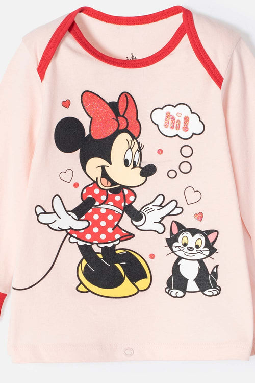 PIJAMA DE MINNIE MOUSE ESTAMPADO ROSADO PARA BEBÉ NIÑA