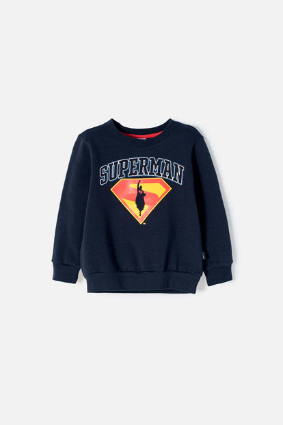 BUZO DE SUPERMAN CERRADO AZUL PARA NIÑO 2T A 5T