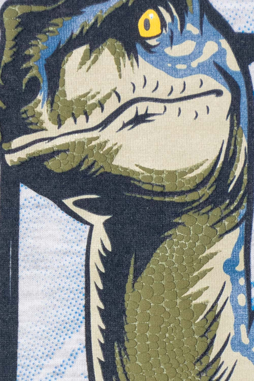 PIJAMA DE JURASSIC WORLD GRIS Y AZUL DE PANTALÓN LARGO PARA NIÑO 2T A 5T