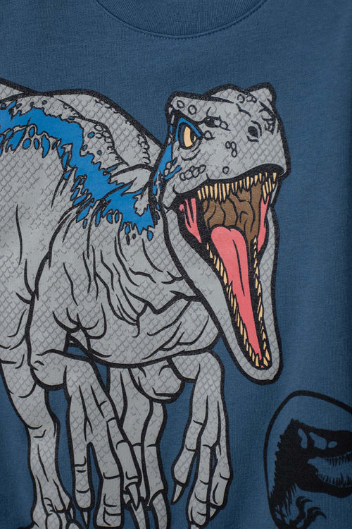 BUZO DE JURASSIC WORLD AZUL DE DISEÑO CERRADO PARA NIÑO 2T A 5T