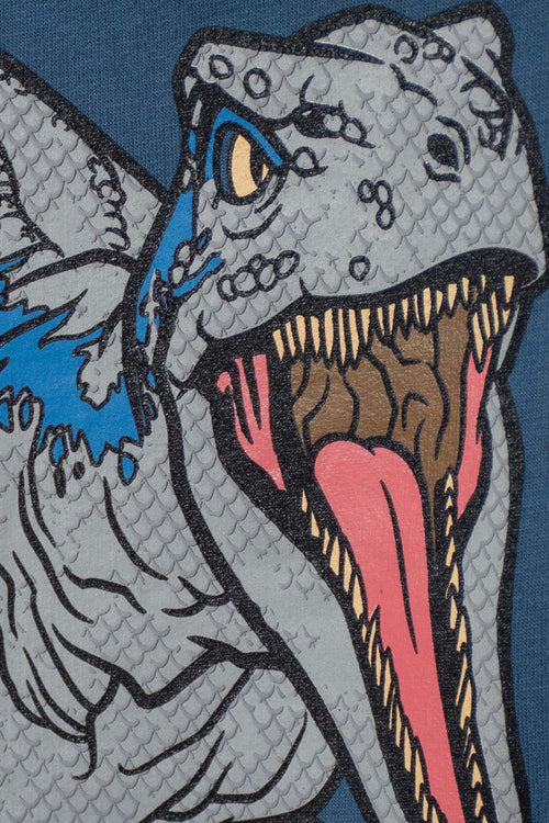 BUZO DE JURASSIC WORLD AZUL DE DISEÑO CERRADO PARA NIÑO 2T A 5T