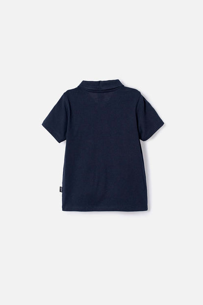 CAMISETA TIPO POLO DE JURASSIC WORLD AZUL OSCURA NIÑO 2T A 5T