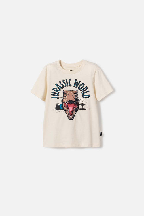 CAMISETA DE JURASSIC WORLD CAFÉ MANGA CORTA PARA NIÑO 2T A 5T